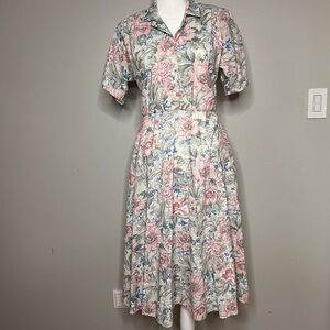 Vintage Tradwife Cottagecore Prairie Floral Stuart Alan Dress Pockets Size 8